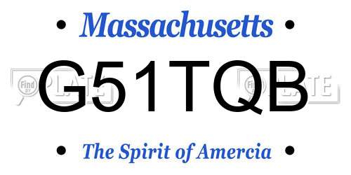 G51TQB Massachusetts License Plate