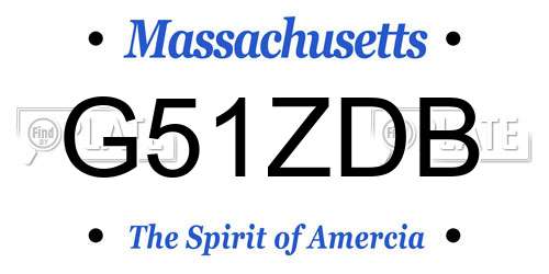 G51ZDB Massachusetts License Plate