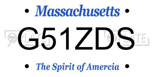 G51ZDS Massachusetts License Plate