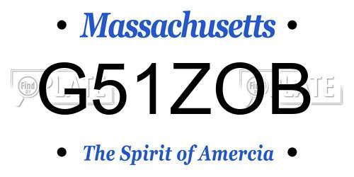G51ZOB Massachusetts License Plate