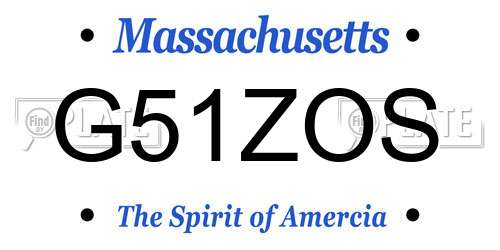 G51ZOS Massachusetts License Plate