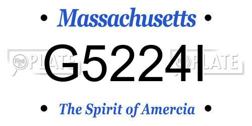 G5224I Massachusetts License Plate