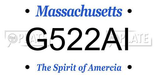G522AI Massachusetts License Plate