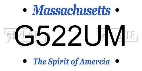 G522UM Massachusetts License Plate