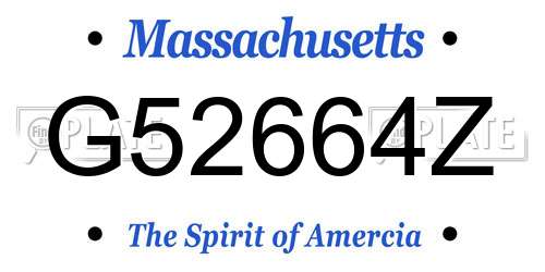 G52664Z Massachusetts License Plate
