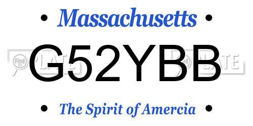 G52YBB Massachusetts License Plate