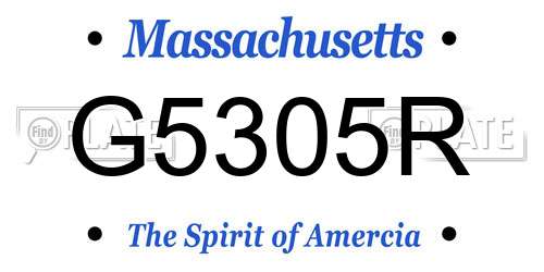 G5305R Massachusetts License Plate