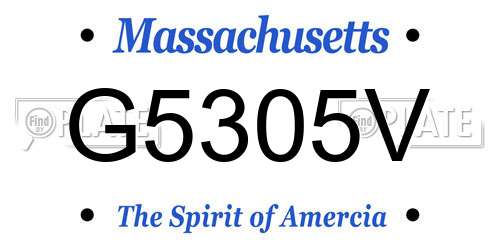 G5305V Massachusetts License Plate