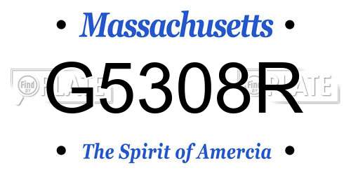 G5308R Massachusetts License Plate