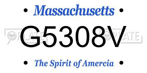 G5308V Massachusetts License Plate