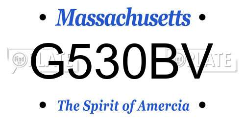 G530BV Massachusetts License Plate