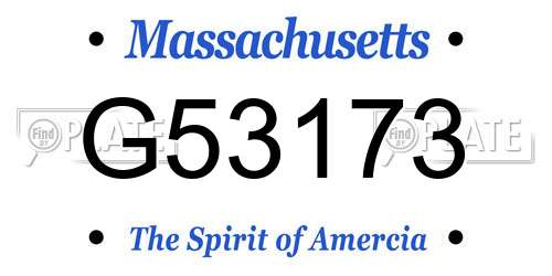 G53173 Massachusetts License Plate