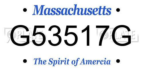 G53517G Massachusetts License Plate