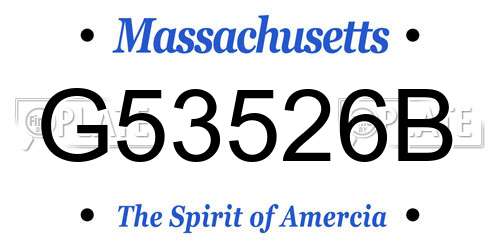 G53526B Massachusetts License Plate