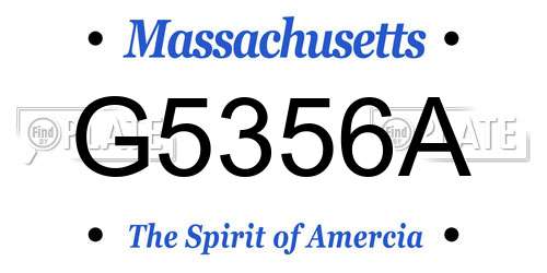G5356A Massachusetts License Plate