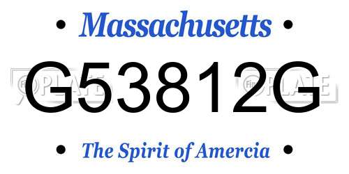 G53812G Massachusetts License Plate