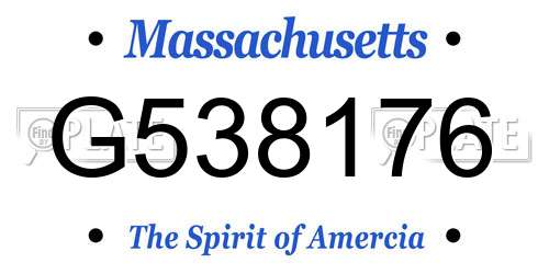 G538176 Massachusetts License Plate