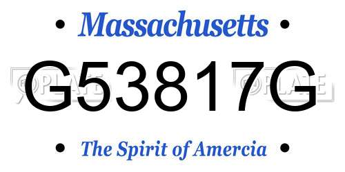 G53817G Massachusetts License Plate