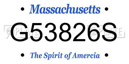 G53826S Massachusetts License Plate