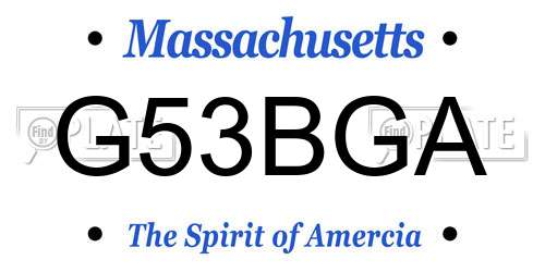 G53BGA Massachusetts License Plate