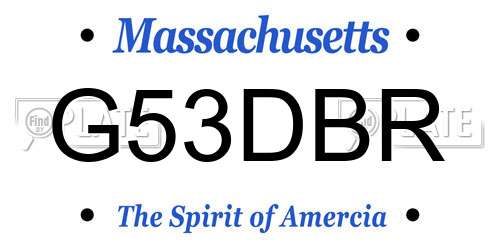 G53DBR Massachusetts License Plate