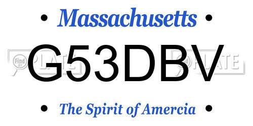 G53DBV Massachusetts License Plate
