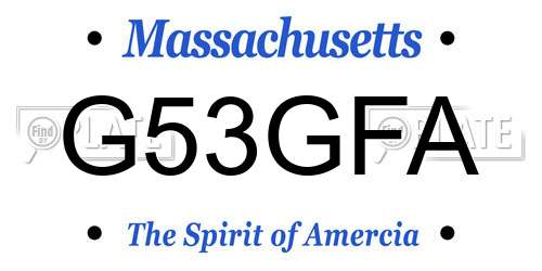 G53GFA Massachusetts License Plate