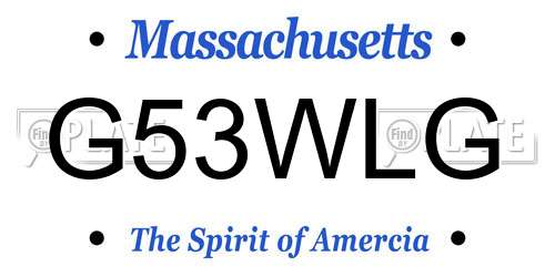 G53WLG Massachusetts License Plate