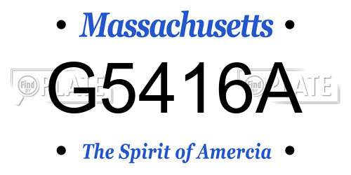 G5416A Massachusetts License Plate