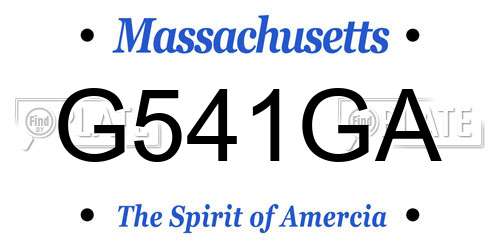 G541GA Massachusetts License Plate