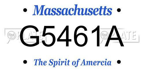 G5461A Massachusetts License Plate