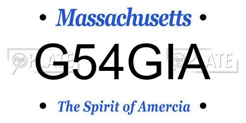 G54GIA Massachusetts License Plate