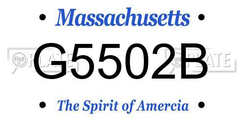 G5502B Massachusetts License Plate