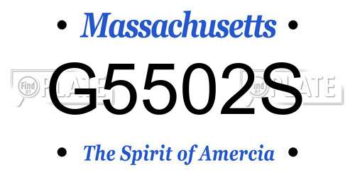 G5502S Massachusetts License Plate