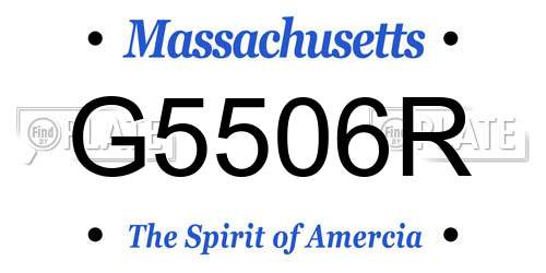 G5506R Massachusetts License Plate