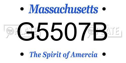 G5507B Massachusetts License Plate