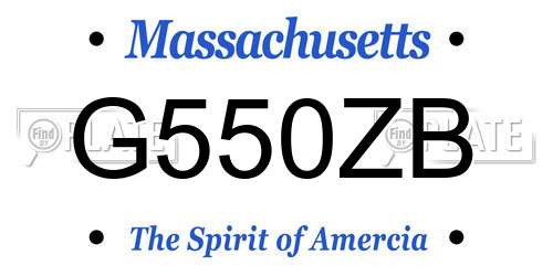 G550ZB Massachusetts License Plate