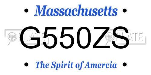 G550ZS Massachusetts License Plate