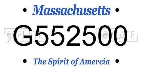 G552500 Massachusetts License Plate