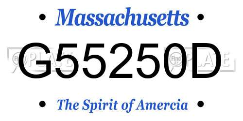 G55250D Massachusetts License Plate