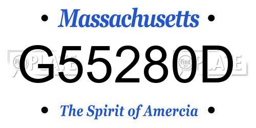 G55280D Massachusetts License Plate