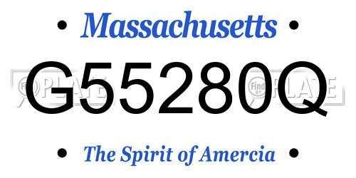 G55280Q Massachusetts License Plate