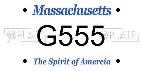 G555 Massachusetts License Plate