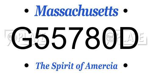 G55780D Massachusetts License Plate