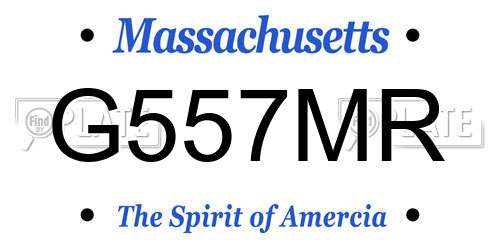G557MR Massachusetts License Plate