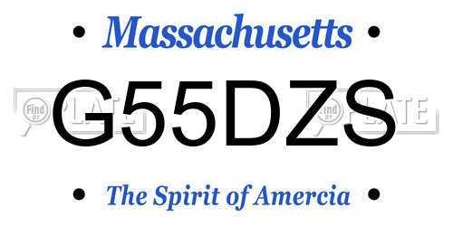 G55DZS Massachusetts License Plate