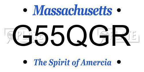 G55QGR Massachusetts License Plate