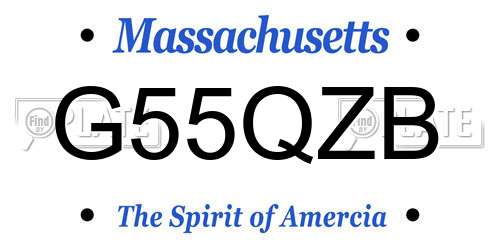 G55QZB Massachusetts License Plate