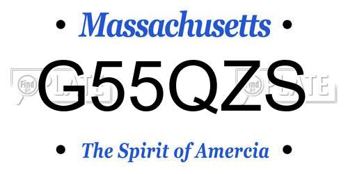 G55QZS Massachusetts License Plate