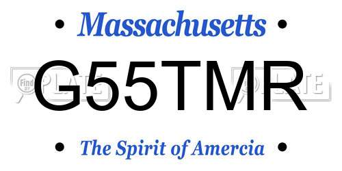G55TMR Massachusetts License Plate